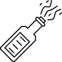 A bottle of alcohol with a smoke coming out of it vector