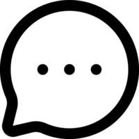 A black and white speech bubble with dots vector