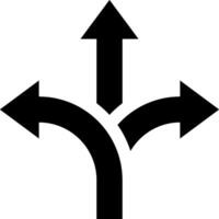 A black and white arrow pointing to two different directions vector