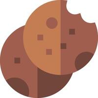A brown and white cookie with a bite out of it vector