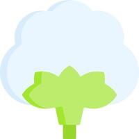 A green plant with a cloud in the background vector