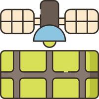 A satellite with a satellite dish and a satellite antenna vector