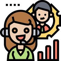 Call center icon with a woman and a man vector