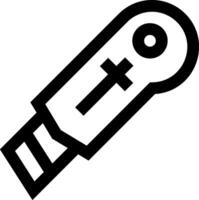 A black and white image of a knife with a cross on it vector