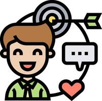 A man with an arrow and a heart in the middle of a circle vector