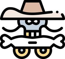 A cartoon skeleton wearing a hat and holding a bone vector
