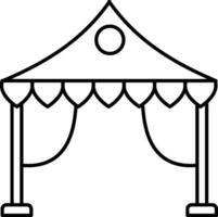 A tent with a canopy and curtains on it vector