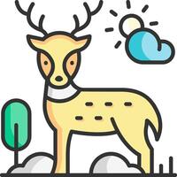 Deer in the forest icon vector