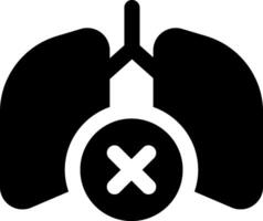 Lungs with x symbol on white background vector