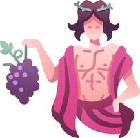 Grape man holding grapes and a crown vector