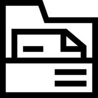 A black and white icon of a file folder vector