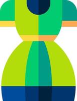 A green dress with blue and yellow stripes vector