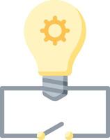 An illustration of a light bulb with gears vector