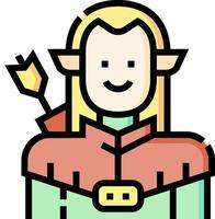 A cartoon character with an arrow and bow vector