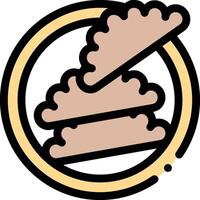 A circle with a slice of bread in it vector