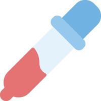 A syringe with a red and blue liquid vector