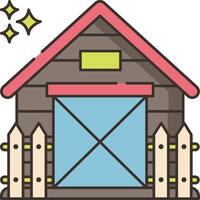 A barn with a star on the roof vector