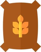 A brown and orange icon with a leaf on it vector