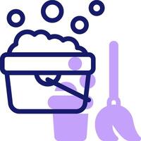 A bucket with a broom and a sponge vector