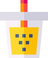 A cup with a straw and a drink in it vector