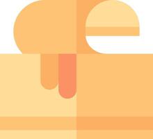 A hamburger with a slice of cheese on it vector