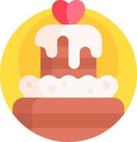 A cake with a heart on top vector