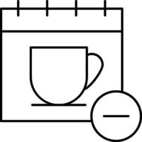 A calendar with a cup of coffee and a timer vector