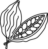 Cocoa beans coloring page vector