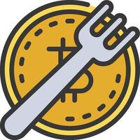 Fork and coin icon with a fork and coin vector