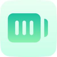 A green and white icon with a green and white button vector