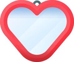 A heart shaped mirror with a red frame vector