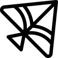 A black and white kite icon on a white background vector