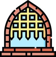 A window with a lattice design on it vector