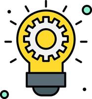 An icon of a light bulb with gears inside vector