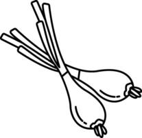 A drawing of two onions on a white background vector