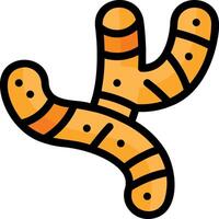 A cartoon worm with two legs and a tail vector