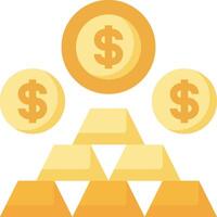 Gold coins and dollar sign icon vector