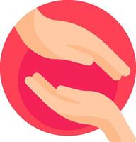 Two hands are holding each other in a circle vector