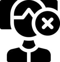 A black and white icon of a person with a cross vector