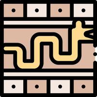 A snake is on a square tile vector