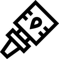 A black and white icon of a syringe vector