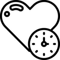 Heart and clock icon vector