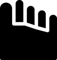 A black and white icon of a hand with a finger vector