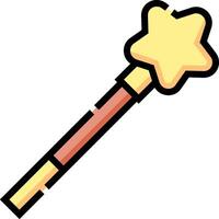 A cartoon wand with a star on it vector
