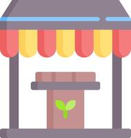 A small store with a plant on top vector