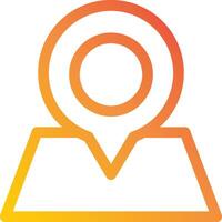 A map marker icon with a yellow and orange background vector