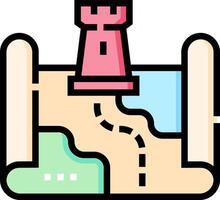 A pink castle with a tower on top vector
