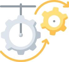 A clock and gears are connected to each other vector