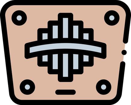 un cuadrado con un metal objeto en eso vector