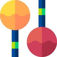 Two colorful balls with a blue stripe on each side vector
